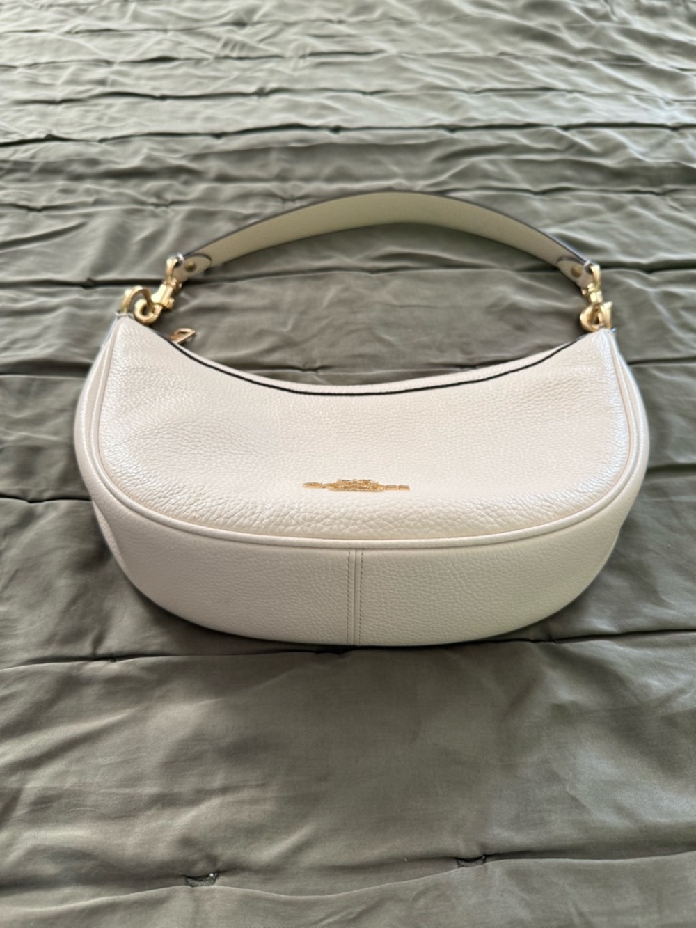 Coach Pebbled Leather Aria Shoulder Bag / Chalk - Picture 7 of 12
